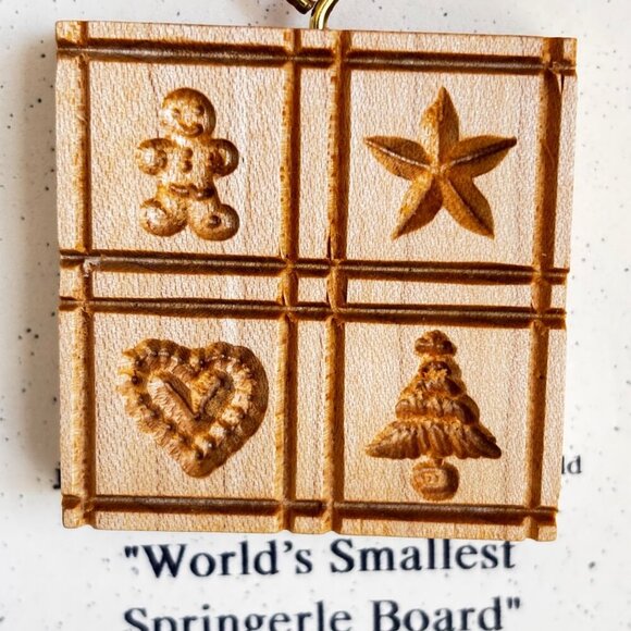 Springerle Gene Wilson Carved Wooden Mini Christmas Tree‎ Ornament Cookie Stamp - Picture 2 of 5